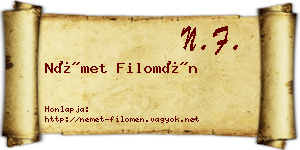 Német Filomén névjegykártya